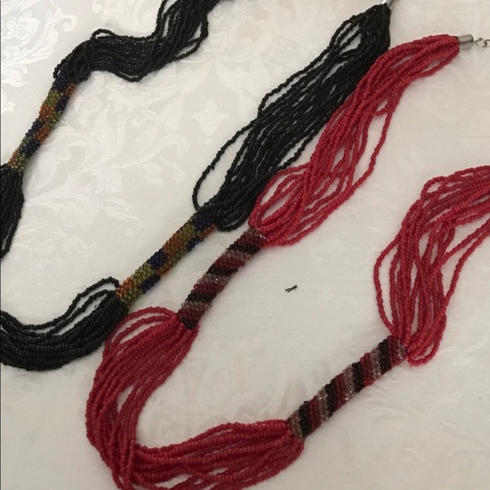 VINTAGE Two Seed Bead Necklaces from the sixties